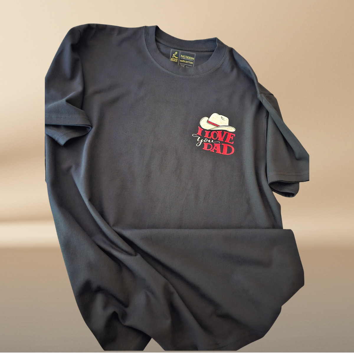 I Love You Dad Cowboy Hat Black T-Shirt | Father's Day Limited Edition