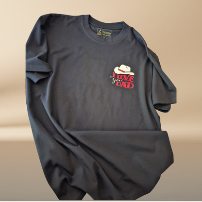 I Love You Dad Cowboy Hat Black T-Shirt | Father's Day Limited Edition