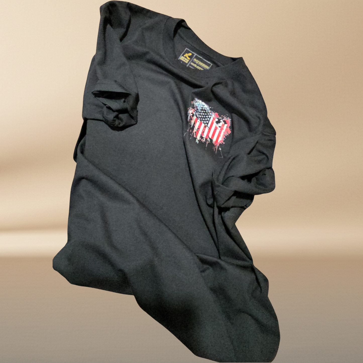 USA Flag Halftone T-Shirt — Black
