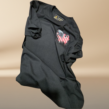 USA Flag Halftone T-Shirt — Black