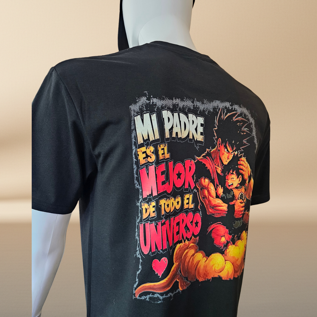 Goku Father's Day Halftone Black T-Shirt | 100% Cotton | Dad Gift