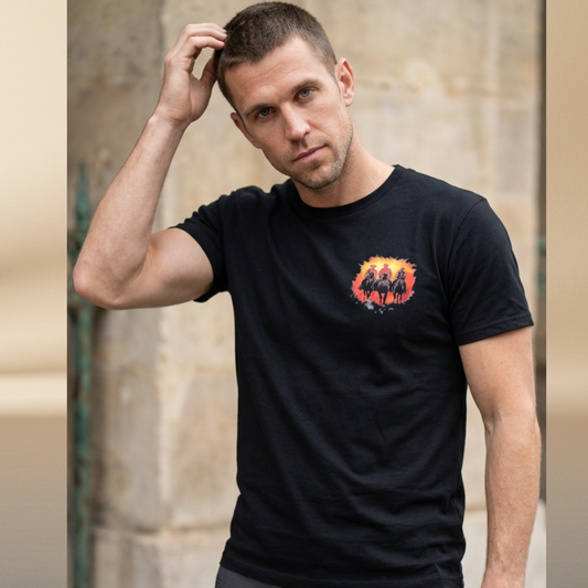 Western Sunset Halftone T-Shirt — Black