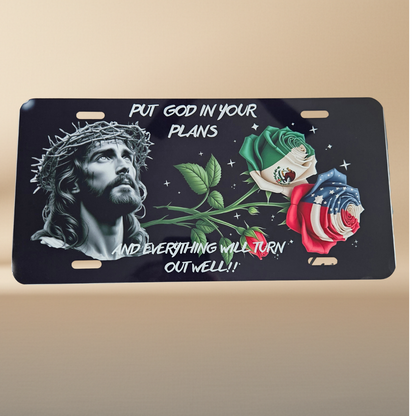 Divine Face Aluminum Sign 12x6" | Put God in Your Plans