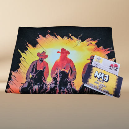 Western Sunset Halftone T-Shirt — Black