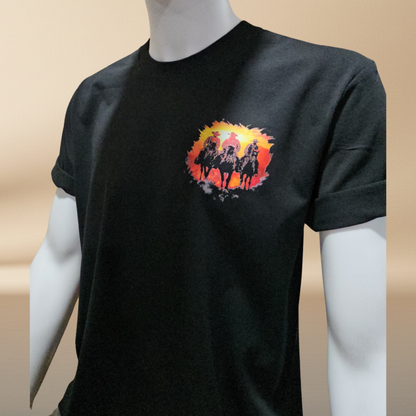 Western Sunset Halftone T-Shirt — Black