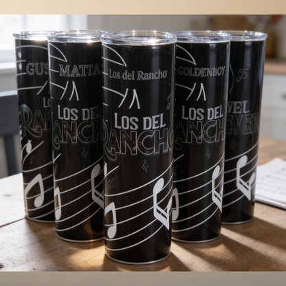Los del Rancho 20oz Sublimated Tumbler – Musical Notes Edition
