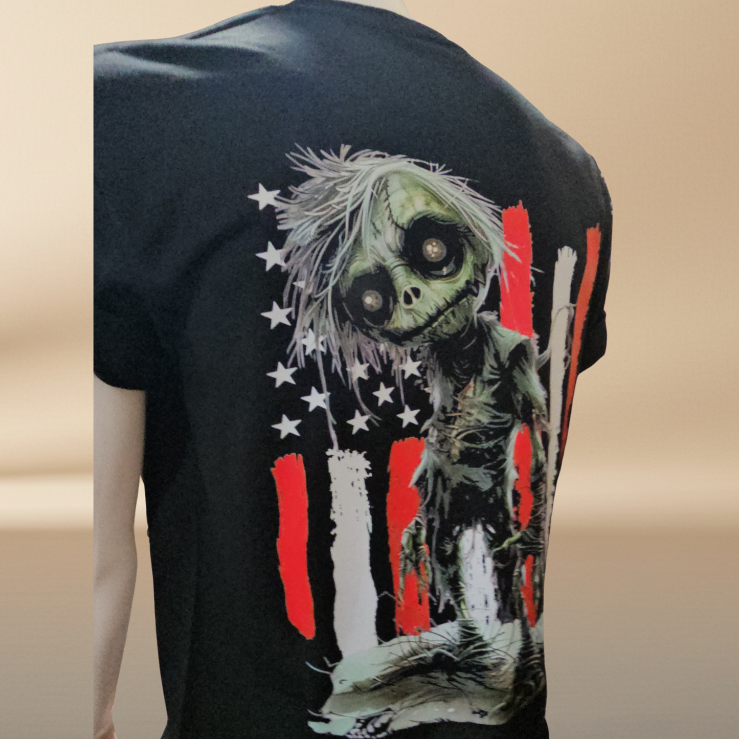 American Zombie Halftone T-Shirt — Black