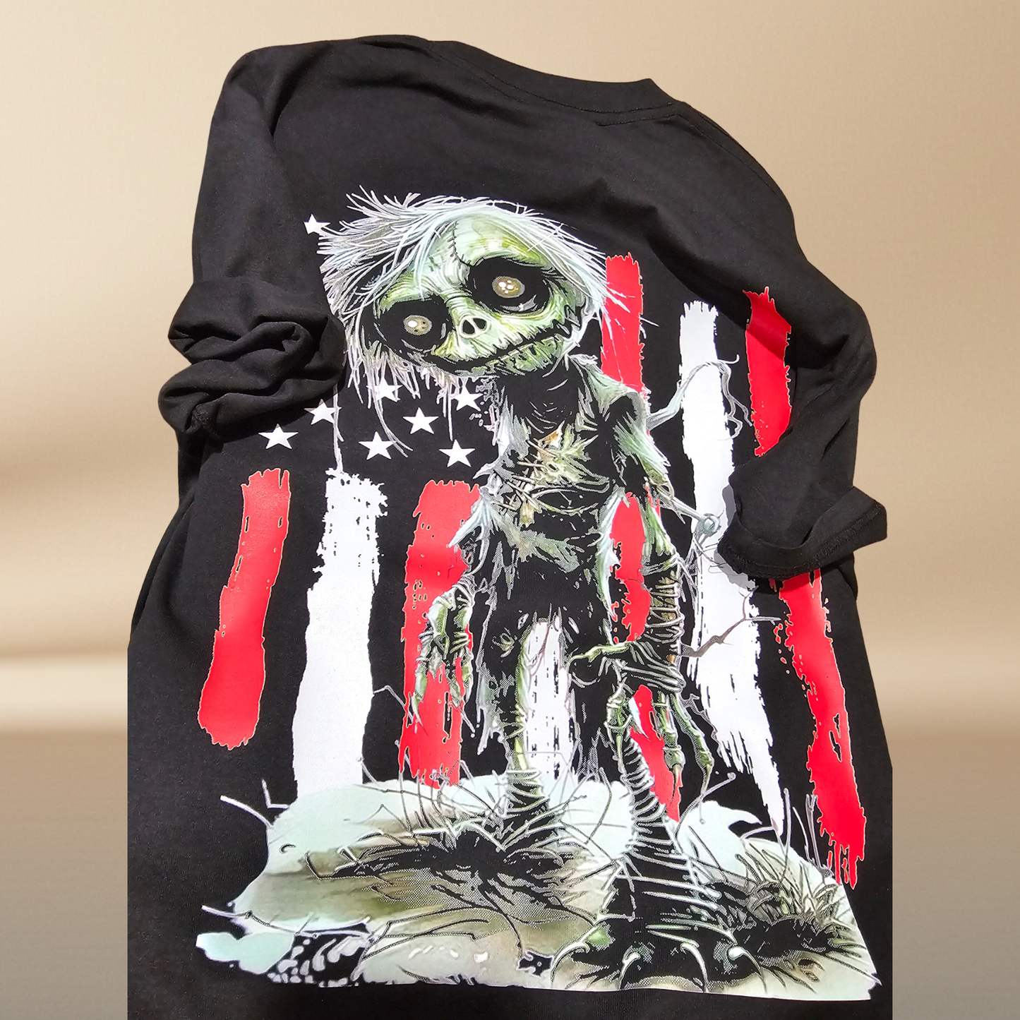 American Zombie Halftone T-Shirt — Black