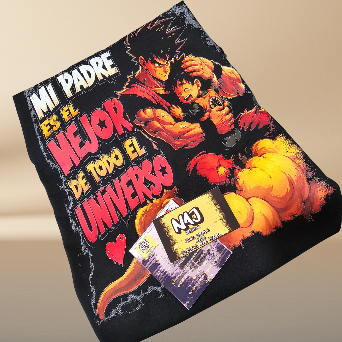 Goku Father's Day Halftone Black T-Shirt | 100% Cotton | Dad Gift