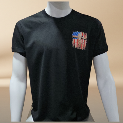 American Cross Halftone T-Shirt — Black