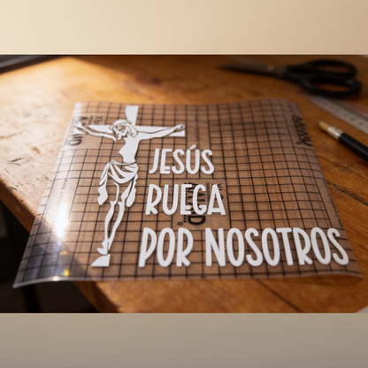Jesus Pray for Us – Premium Oracal Vinyl Sticker – 8.5×8.5 in