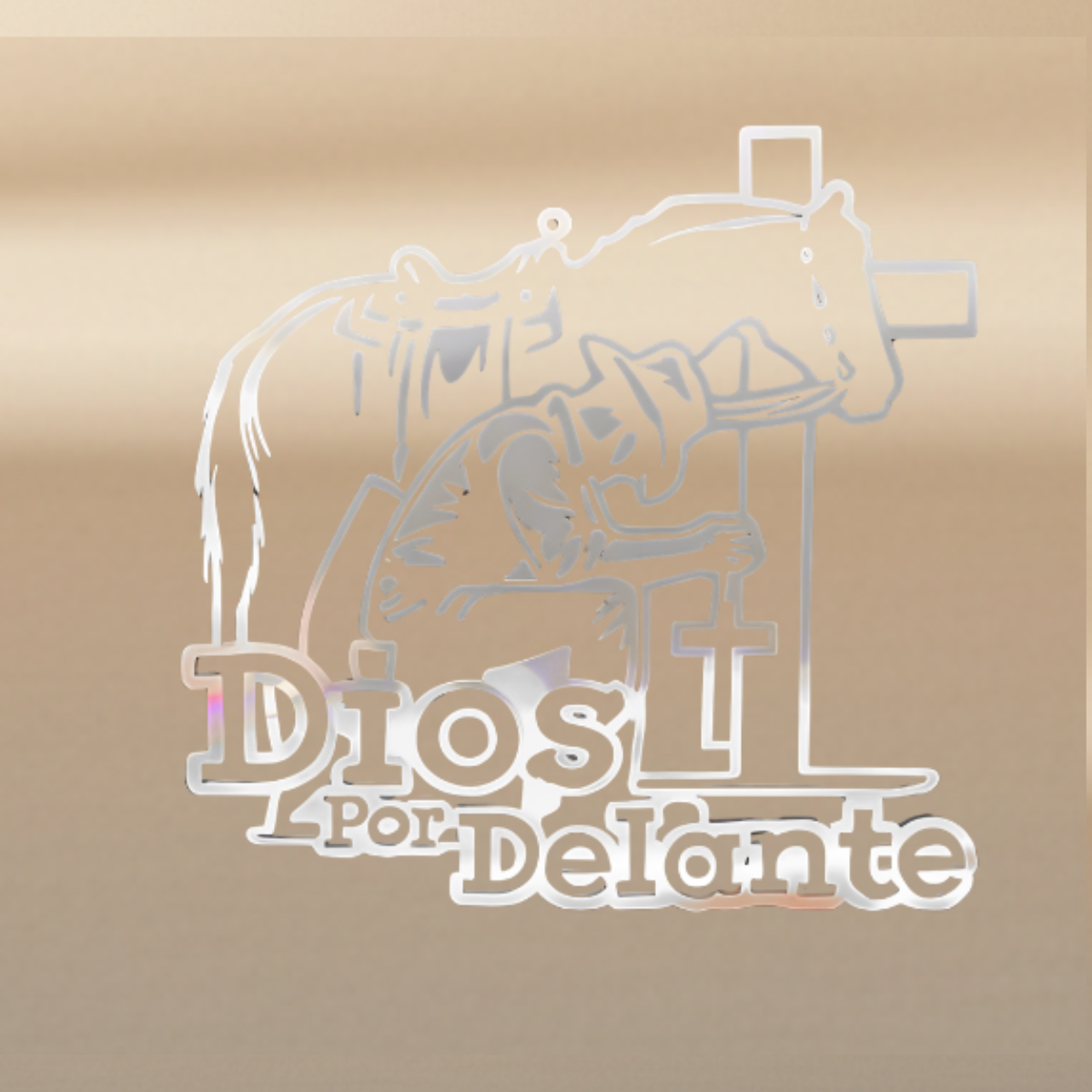 Cowboy & Divine Cross Premium Vinyl Sticker – 8.5×8.5 in