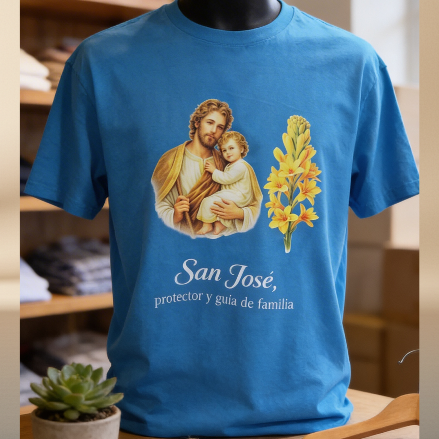 San José Protector T-Shirt - Sky Blue Cotton