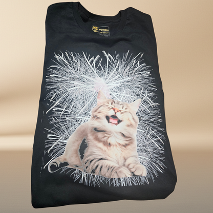Black "Wild Cat" Tee — Halftone Graphic Print | NAJ Design