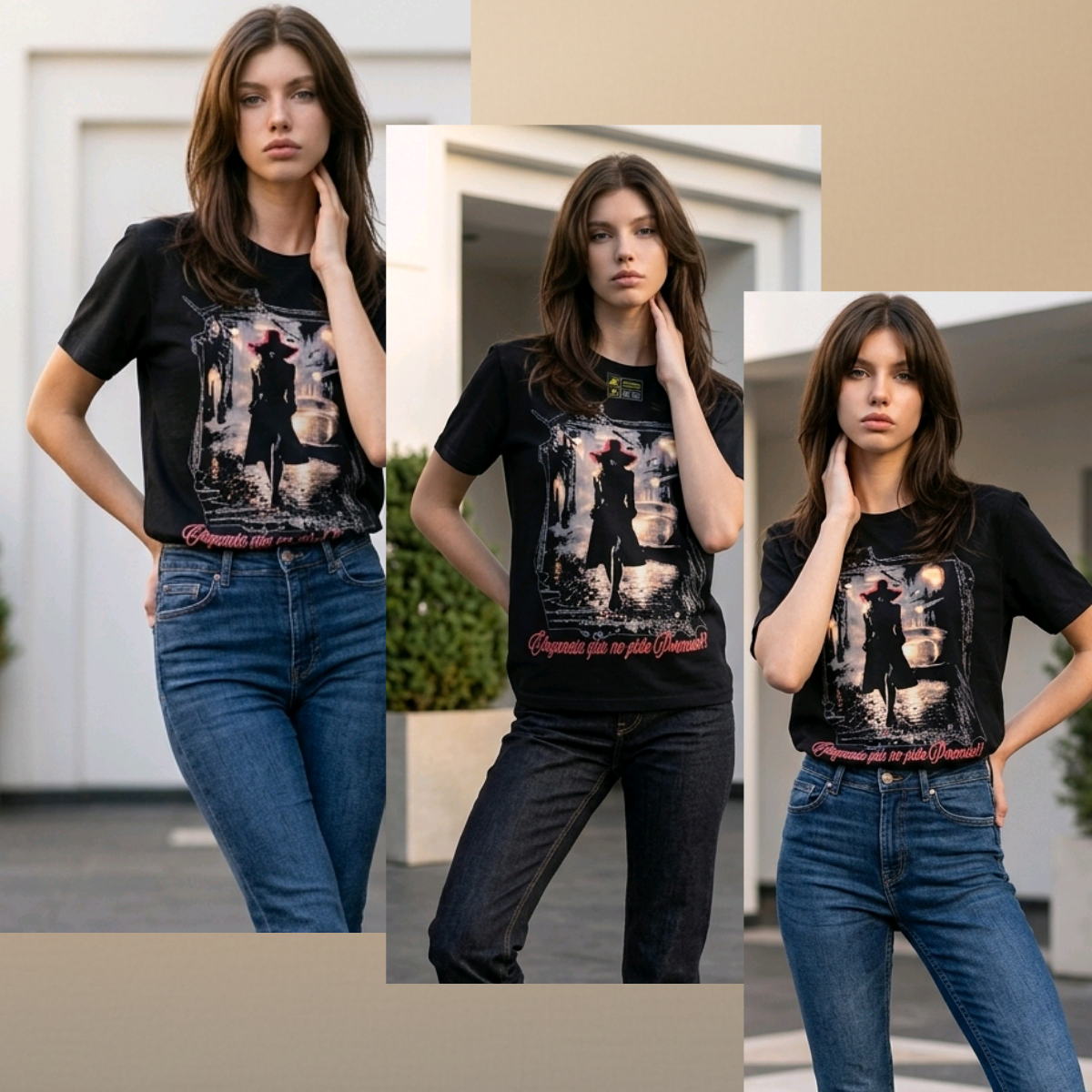 "Elegance That Asks No Permission" T-Shirt | Halftone Print