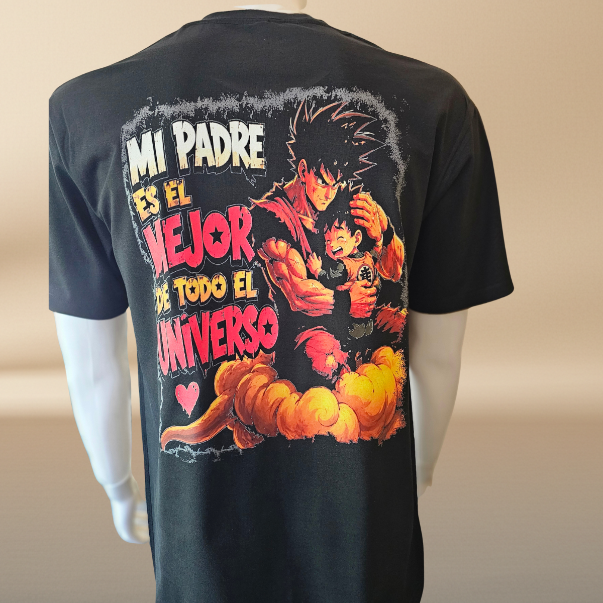 Goku Father's Day Halftone Black T-Shirt | 100% Cotton | Dad Gift