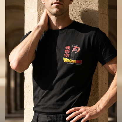 Anime Warrior Halftone T-Shirt — Black