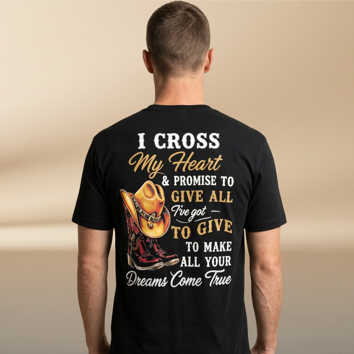 I Cross My Heart Dad Black T-Shirt | Father's Day Limited Edition
