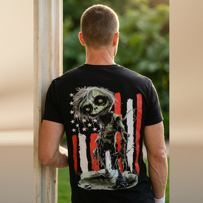 American Zombie Halftone T-Shirt — Black