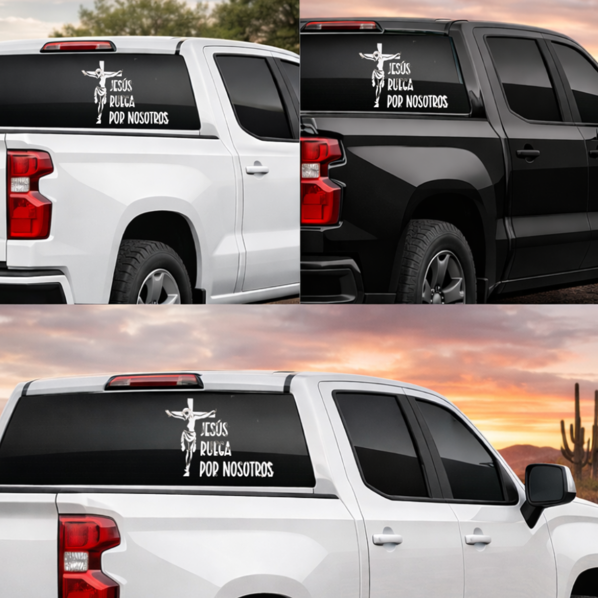 Jesus Pray for Us – Premium Oracal Vinyl Sticker – 8.5×8.5 in