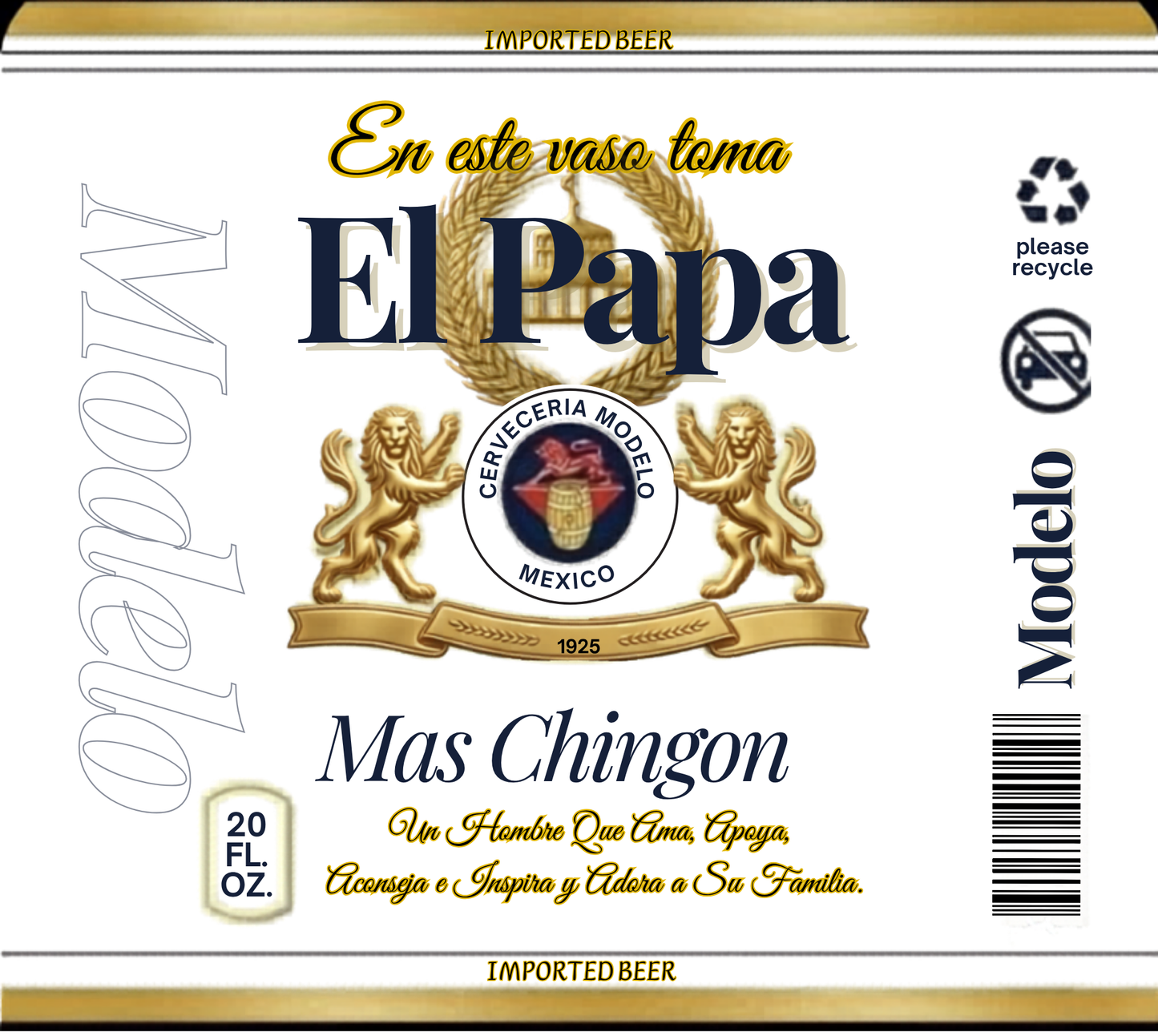En Este Vaso Toma El Papa Mas Chingon 20oz Tumbler | Father's Day Limited Edition