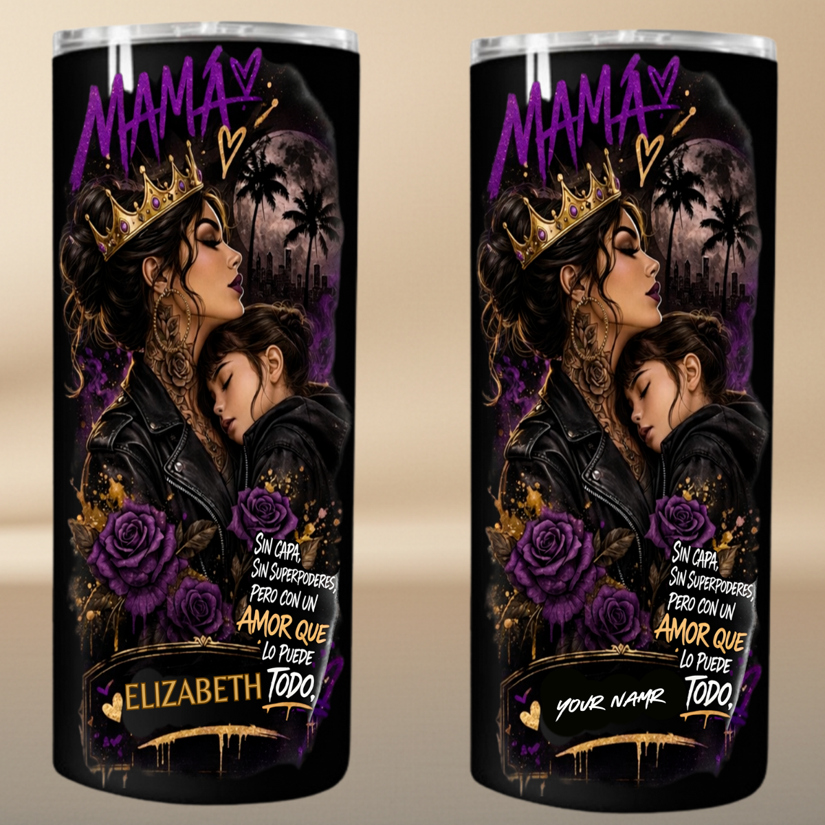 Mama – No Cape, No Superpowers, But A Love That Can Do It All – Personalized Tumbler 20oz