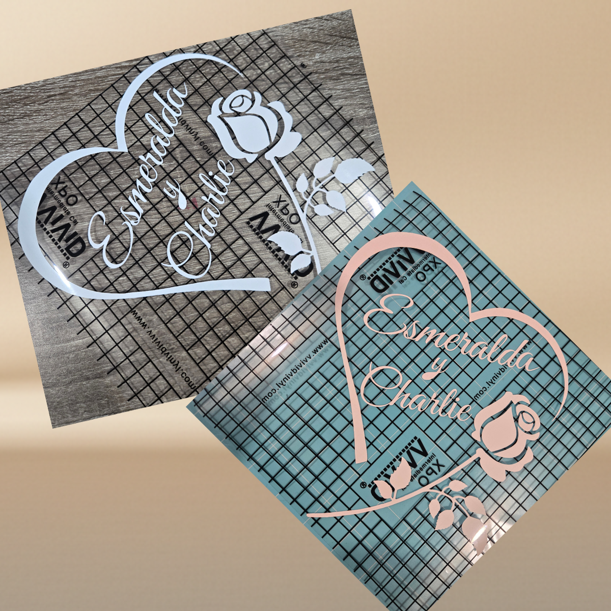 Personalized Heart Custom Names – Premium Oracal Vinyl Sticker – 8.5×8.5 in