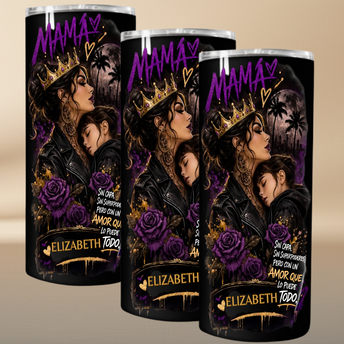 Mama – No Cape, No Superpowers, But A Love That Can Do It All – Personalized Tumbler 20oz