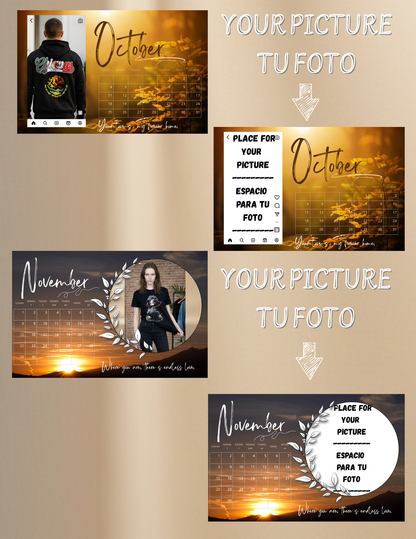 Personalized Laminated Calendar with Your Photo | 12 Months