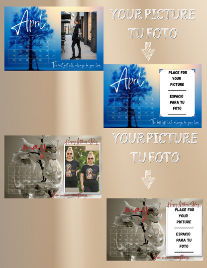 Personalized Laminated Calendar with Your Photo | 12 Months