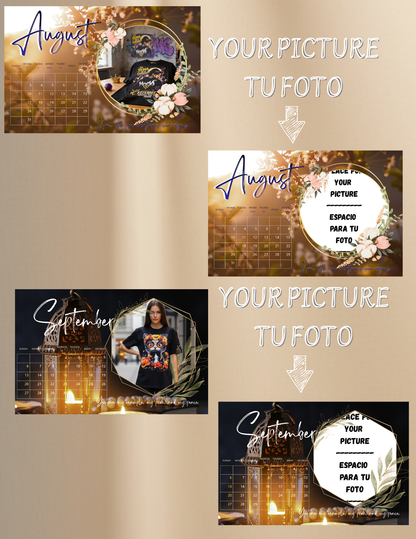 Personalized Laminated Calendar with Your Photo | 12 Months