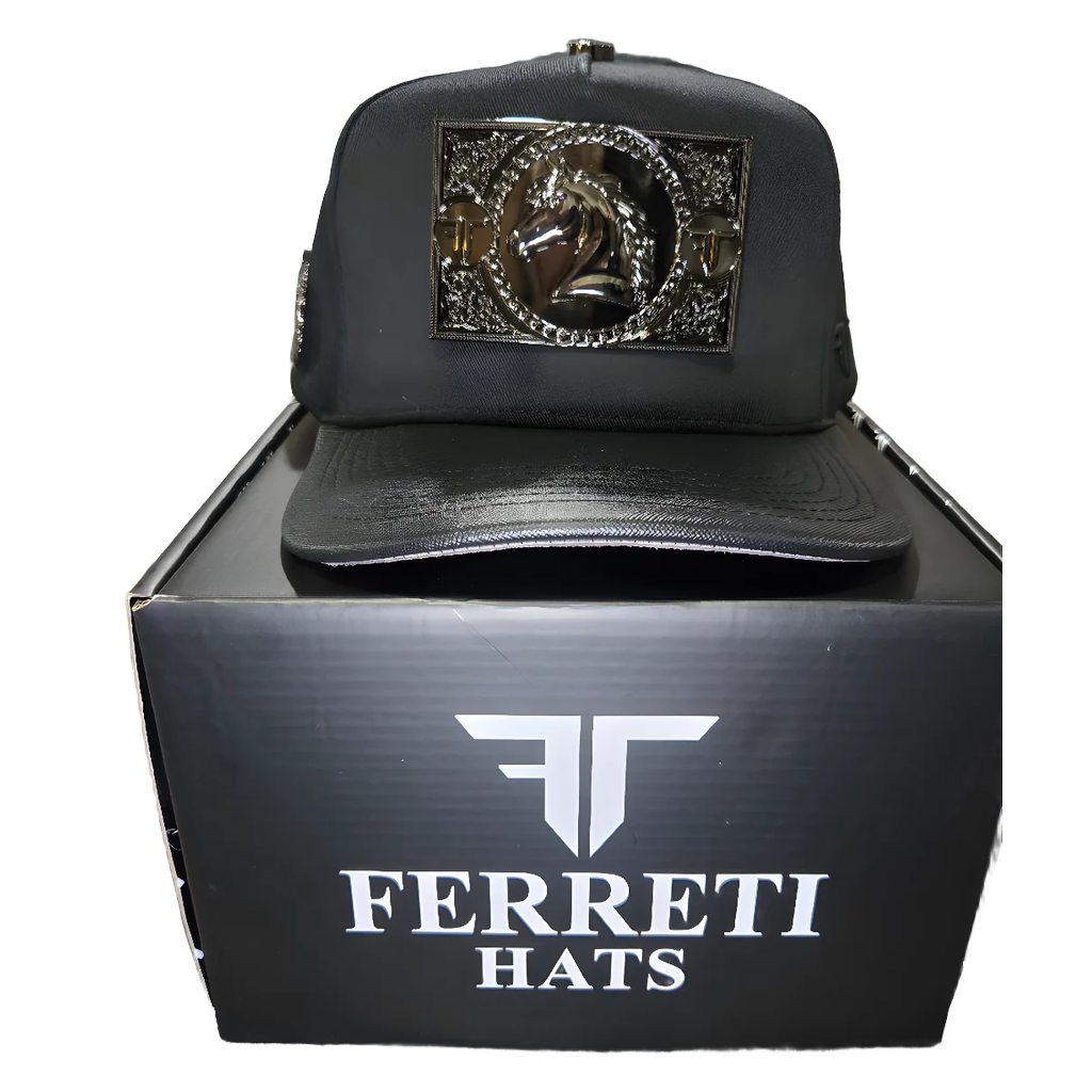 Gorra Ferreti Original con Placa de Caballo Plateada