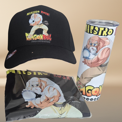 The Perfect Combo DRAGON BALL "MASTER ROSHI" T-shirt,Tumbler 20 0z, and Cap.