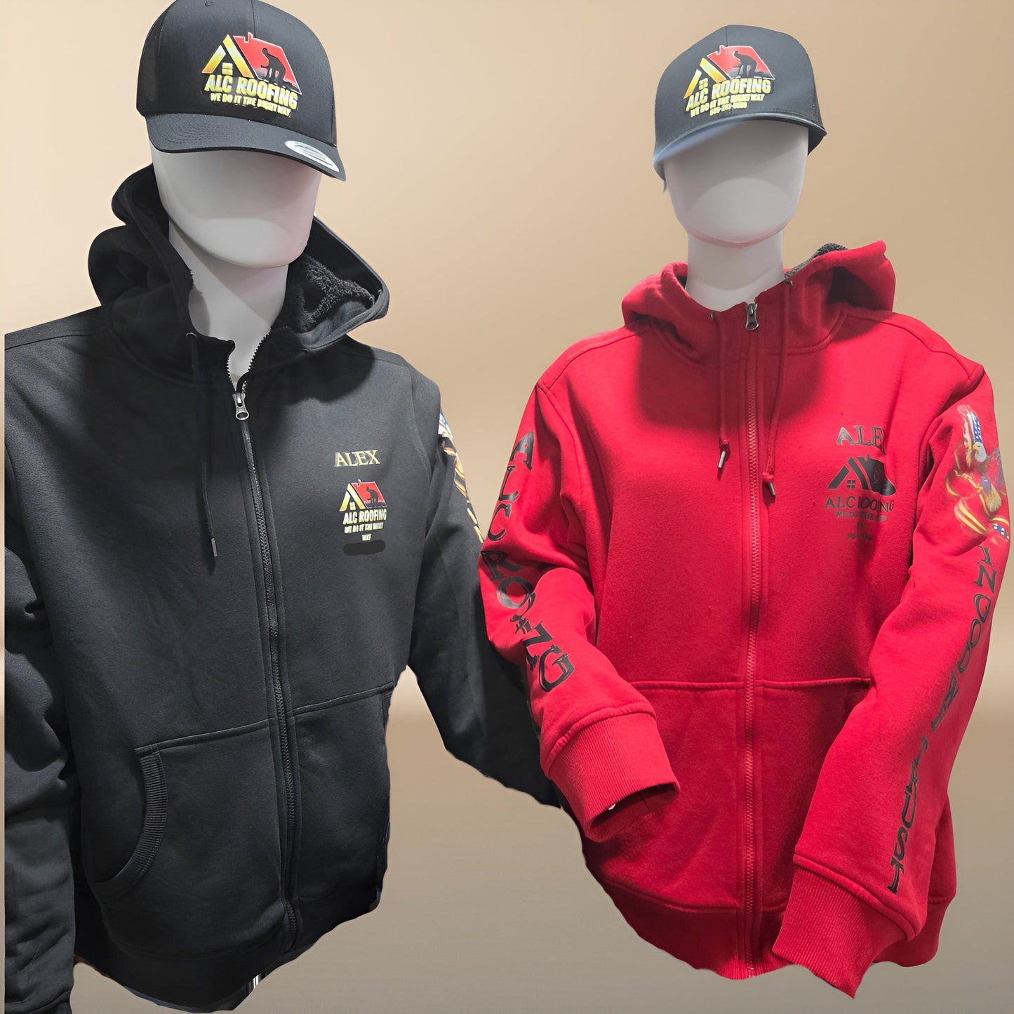 Uniformes Personalizados para Construcción y Roofing - Sudaderas y Gorras