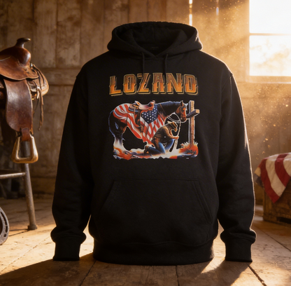 Cowboy Prayer Cotton Hoodie – Custom Halftone Art