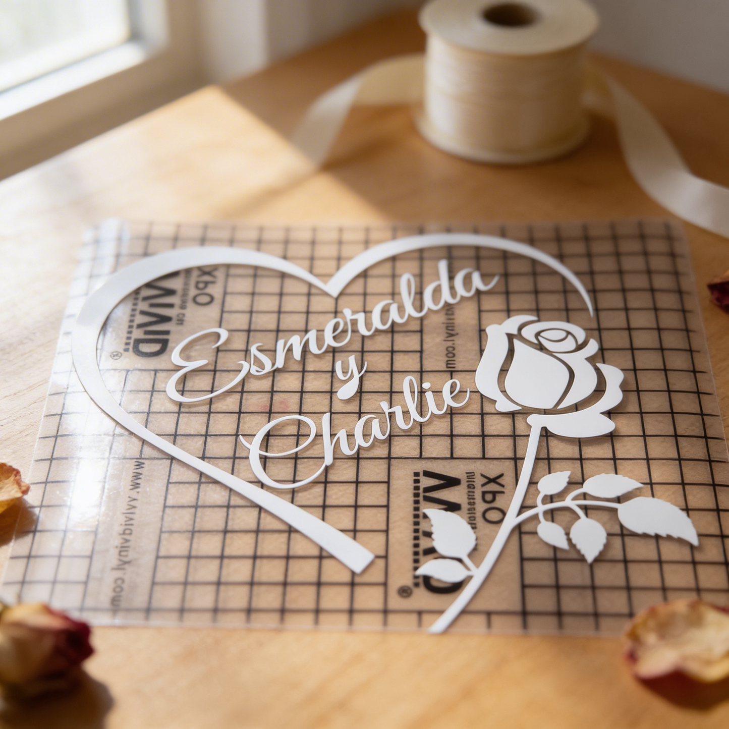 Personalized Heart Custom Names – Premium Oracal Vinyl Sticker – 8.5×8.5 in