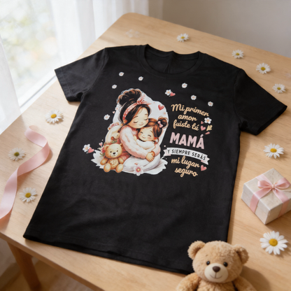 "My First Love, My Safe Place" T-Shirt – Mother's Day Edition | Halftone Print